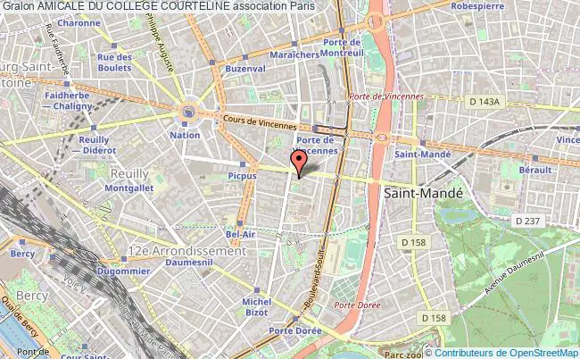 plan association Amicale Du College Courteline Paris 12e