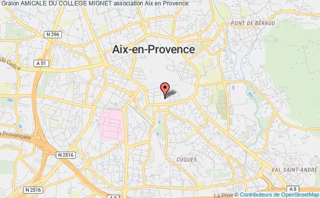 plan association Amicale Du College Mignet Aix-en-Provence