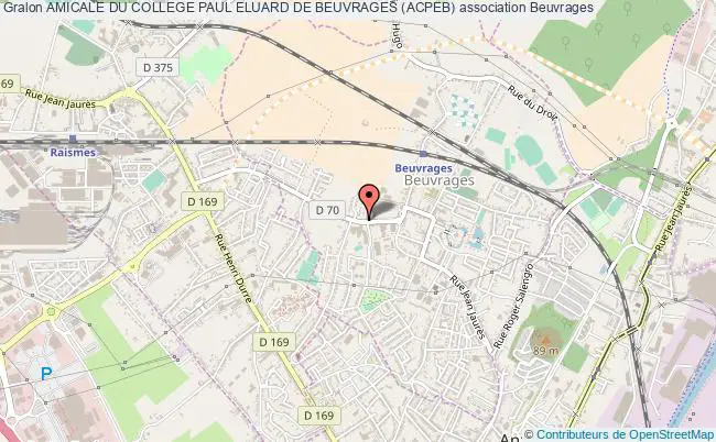plan association Amicale Du College Paul Eluard De Beuvrages (acpeb) Beuvrages