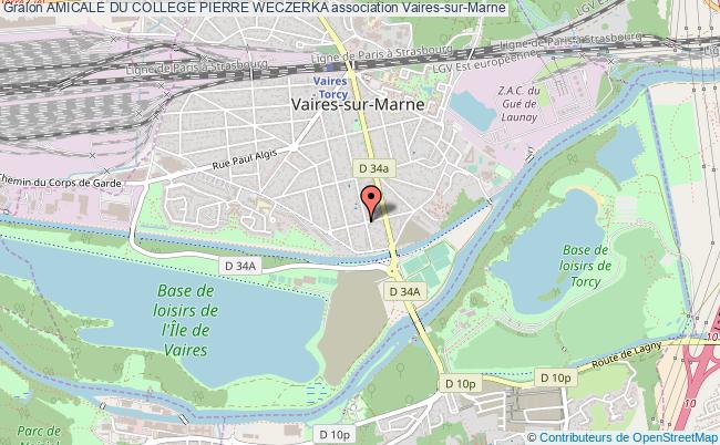 plan association Amicale Du College Pierre Weczerka Vaires-sur-Marne