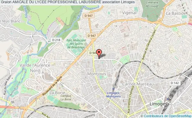 plan association Amicale Du LycÉe Professionnel Labussiere Limoges