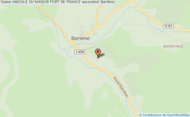plan association Amicale Du Maquis Fort De France Barrême