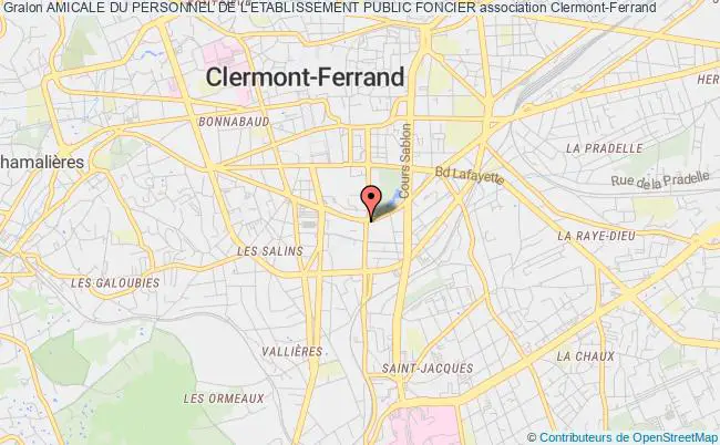 plan association Amicale Du Personnel De L'etablissement Public Foncier Clermont-Ferrand