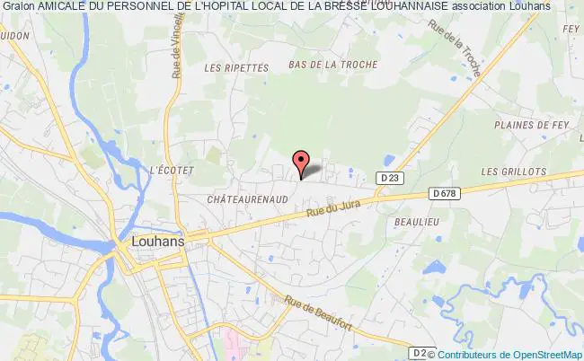 plan association Amicale Du Personnel De L'hopital Local De La Bresse Louhannaise Louhans