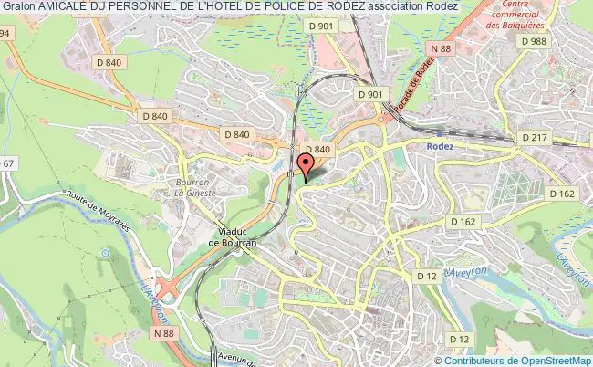 plan association Amicale Du Personnel De L'hotel De Police De Rodez Rodez