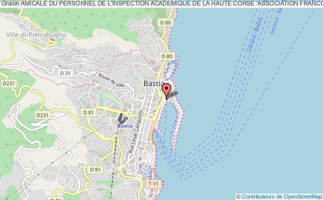 plan association Amicale Du Personnel De L'inspection Academique De La Haute Corse 'association Francoise Luciani' Bastia