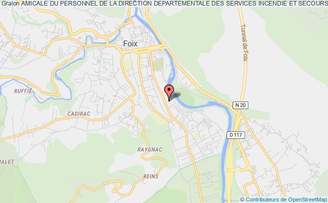 plan association Amicale Du Personnel De La Direction Departementale Des Services Incendie Et Secours De L'ariege Foix