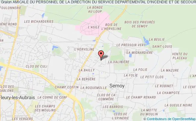 plan association Amicale Du Personnel De La Direction Du Service Departemental D'incendie Et De Secours Du Loiret Semoy