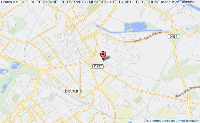 plan association Amicale Du Personnel Des Services Municipaux De La Ville De Bethune Béthune