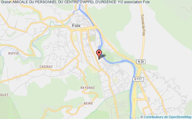 plan association Amicale Du Personnel Du Centre D'appel D'urgence 112 Foix
