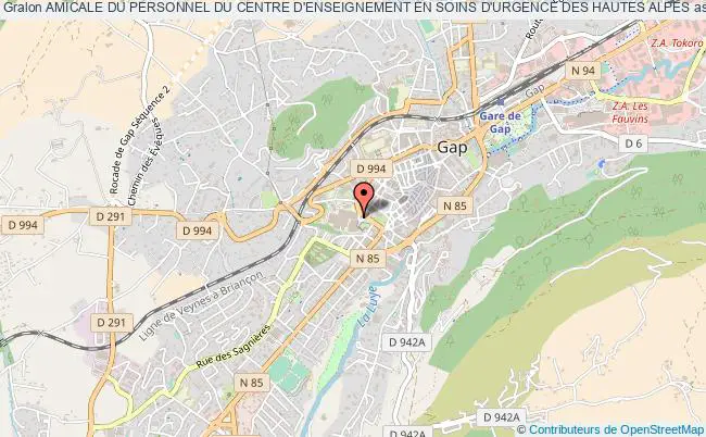 plan association Amicale Du Personnel Du Centre D'enseignement En Soins D'urgence Des Hautes Alpes Gap