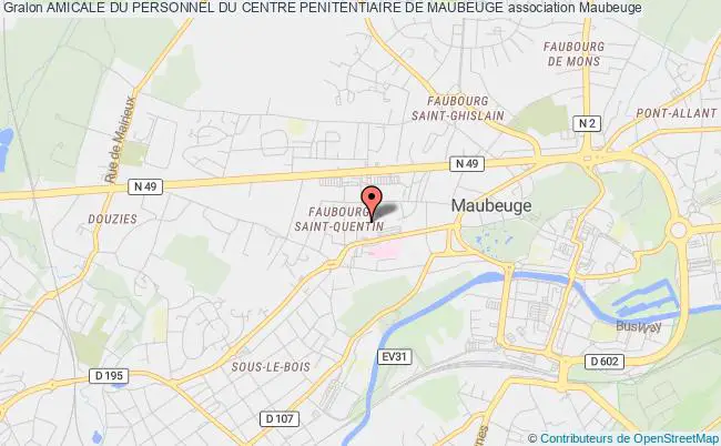 plan association Amicale Du Personnel Du Centre Penitentiaire De Maubeuge Maubeuge