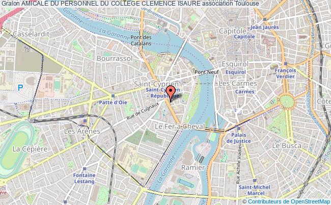 plan association Amicale Du Personnel Du College Clemence Isaure Toulouse Cedex 3