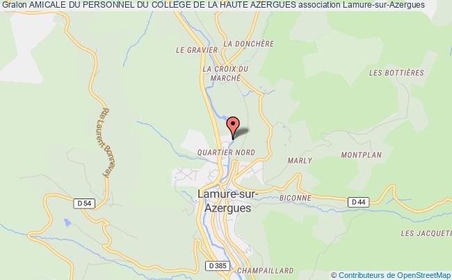 plan association Amicale Du Personnel Du College De La Haute Azergues Lamure-sur-Azergues