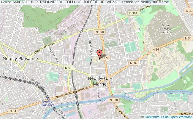plan association Amicale Du Personnel Du College Honore De Balzac. Neuilly-sur-Marne