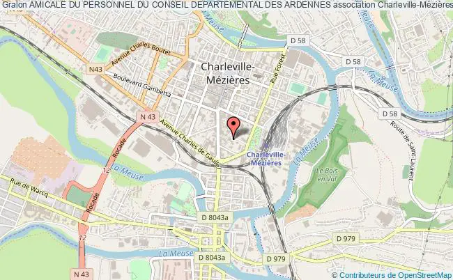 plan association Amicale Du Personnel Du Conseil Departemental Des Ardennes Charleville-Mézières