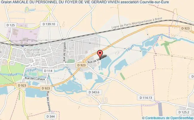 plan association Amicale Du Personnel Du Foyer De Vie Gerard Vivien Courville-sur-Eure