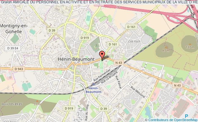 plan association Amicale Du Personnel En Activite Et En Retraite Des Services Municipaux De La Ville D Henin- Beaumont Hénin-Beaumont