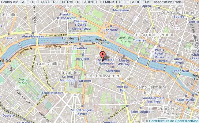 plan association Amicale Du Quartier GÉnÉral Du Cabinet Du Ministre De La DÉfense Paris 7e