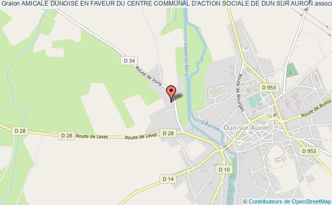 plan association Amicale Dunoise En Faveur Du Centre Communal D'action Sociale De Dun Sur Auron Dun-sur-Auron