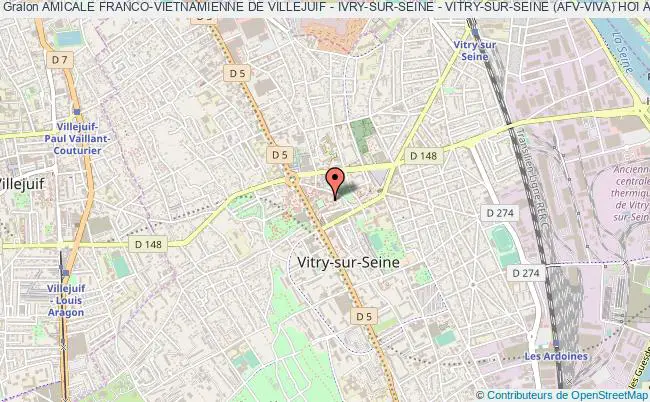 plan association Amicale Franco-vietnamienne De Villejuif - Ivry-sur-seine - Vitry-sur-seine (afv-viva) Hoi Ai-huu Phap-viet Villejuif - Ivry-sur-seine - Vitry-sur-seine Vitry-sur-Seine
