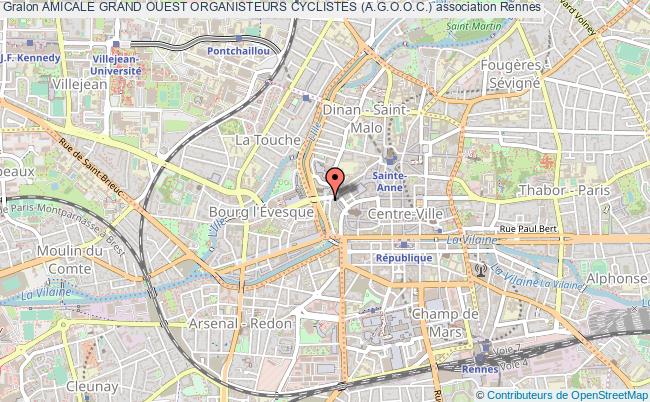 plan association Amicale Grand Ouest Organisteurs Cyclistes (a.g.o.o.c.) Rennes
