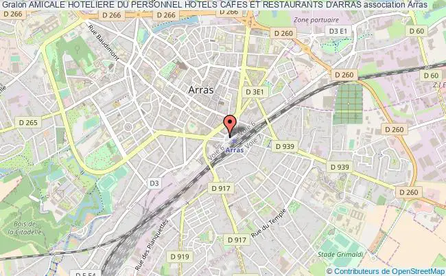 plan association Amicale Hoteliere Du Personnel Hotels Cafes Et Restaurants D'arras Arras