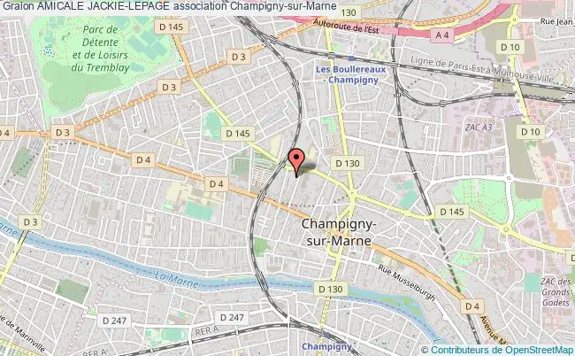 plan association Amicale Jackie-lepage Champigny-sur-Marne