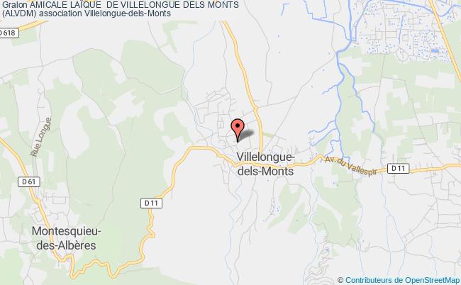 plan association Amicale LaÏque  De Villelongue Dels Monts
(alvdm) Villelongue-dels-Monts