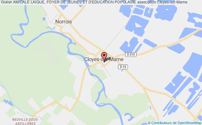 plan association Amicale Laique, Foyer De Jeunes Et D'education Populaire Cloyes-sur-Marne