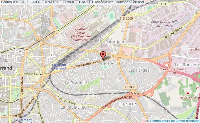plan association Amicale LaÏque Anatole France Basket Clermont-Ferrand