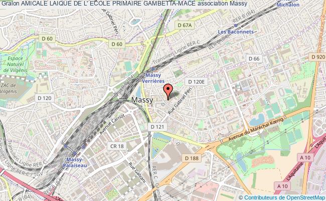 plan association Amicale Laique De L' Ecole Primaire Gambetta-mace Massy