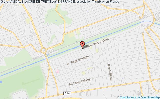 plan association Amicale Laique De Tremblay-en-france. Tremblay-en-France
