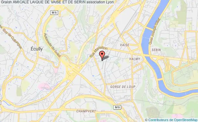 plan association Amicale Laique De Vaise Et De Serin Lyon 9e Arrondissement