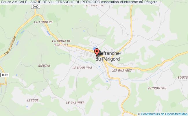 plan association Amicale Laique De Villefranche Du Perigord Villefranche-du-Périgord