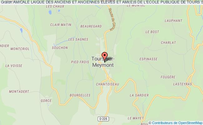 plan association Amicale Laique Des Anciens Et Anciennes Eleves Et Ami(e)s De L'ecole Publique De Tours Sur Meymont Tours-sur-Meymont