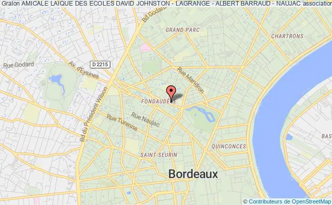 plan association Amicale Laique Des Ecoles David Johnston - Lagrange - Albert Barraud - Naujac Bordeaux