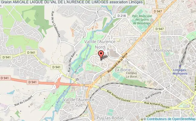 plan association Amicale LaÏque Du Val De L'aurence De Limoges Limoges