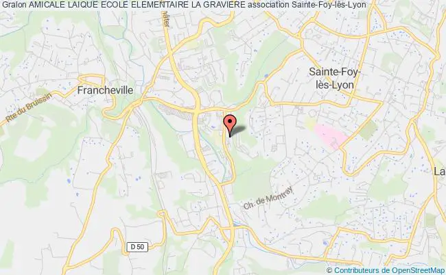 plan association Amicale Laique Ecole Elementaire La Graviere Sainte-Foy-lès-Lyon