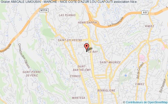 plan association Amicale Limousin - Marche - Nice Cote D'azur Lou Clafouti Nice