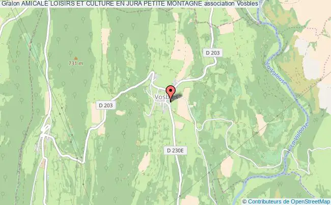plan association Amicale Loisirs Et Culture En Jura Petite Montagne Vosbles-Valfin