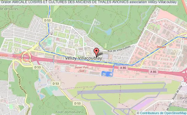 plan association Amicale Loisirs Et Cultures Des Anciens De Thales Avionics Vélizy-Villacoublay