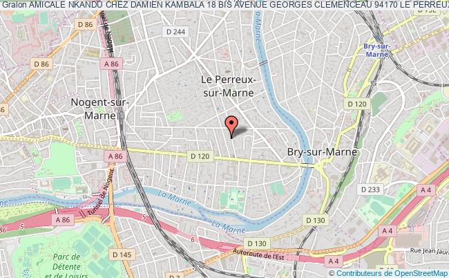 plan association Amicale Nkandu Chez Damien Kambala 18 Bis Avenue Georges Clemenceau 94170 Le Perreux Sur Marne Perreux-sur-Marne