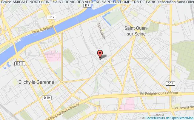 plan association Amicale Nord Seine Saint Denis Des Anciens Sapeurs Pompiers De Paris Saint-Ouen-sur-Seine