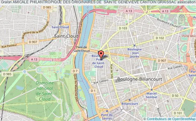 plan association Amicale Philantropique Des Originaires De  Sainte Genevieve Cantoin Graissac Boulogne-Billancourt