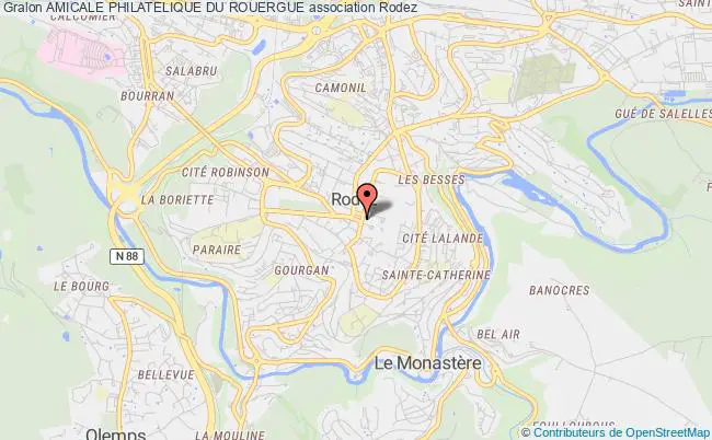 plan association Amicale Philatelique Du Rouergue Rodez