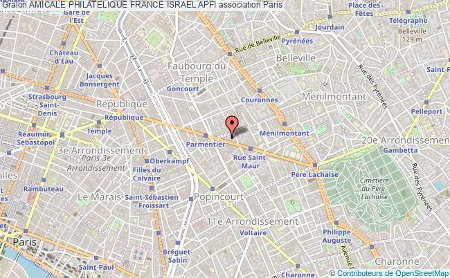 plan association Amicale Philatelique France Israel Apfi Paris
