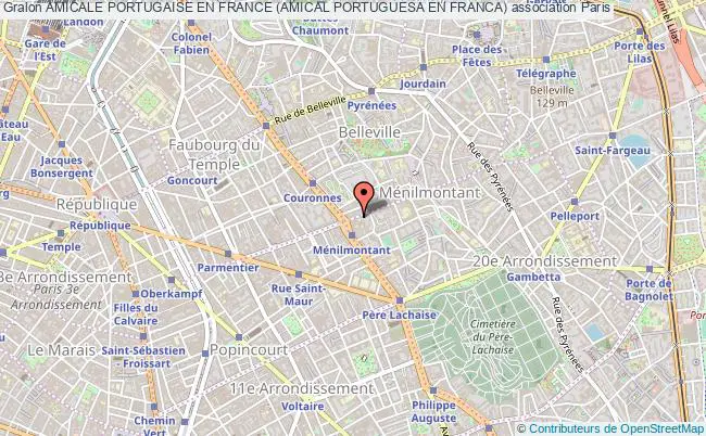 plan association Amicale Portugaise En France (amical Portuguesa En Franca) Paris