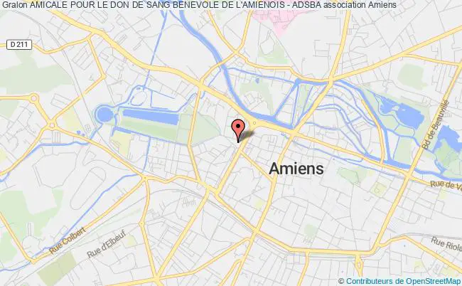 plan association Amicale Pour Le Don De Sang Benevole De L'amienois - Adsba Amiens