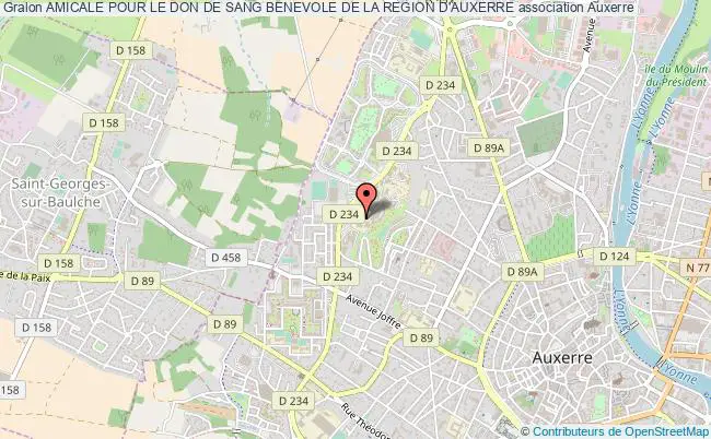 plan association Amicale Pour Le Don De Sang Benevole De La Region D'auxerre Auxerre